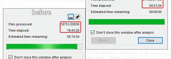 All hail bug reports: how we reduced the analysis time of the user's project from 80 to 4 hours