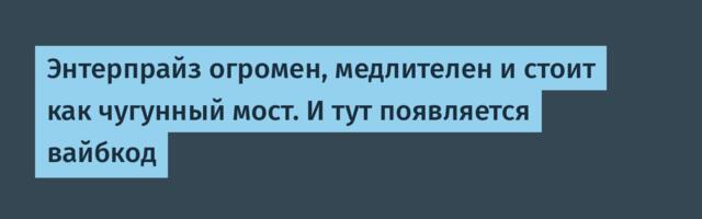 Энтерпрайз огромен, медлителен и стоит как чугунный мост. И тут появляется вайбкод