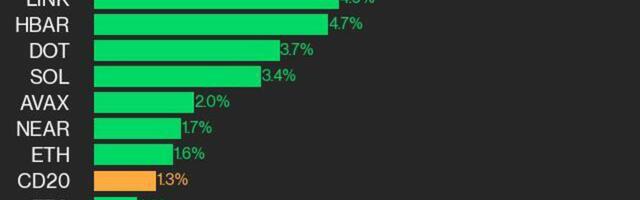 CoinDesk 20 Performance Update: ADA Gains 9.9%, Leading Index Higher from Thursday