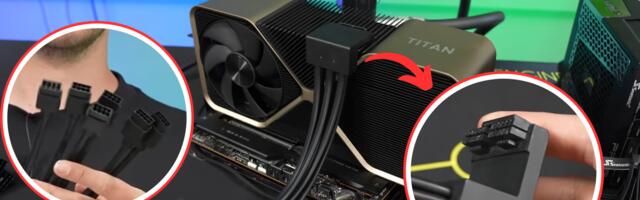 Nvidia’s ungainly 6-legged power adapter shown in new video — fabled RTX Titan Ada was allegedly supposed to come with dual 12VHPWR connectors that needed 6x 8-pin PCIe plugs