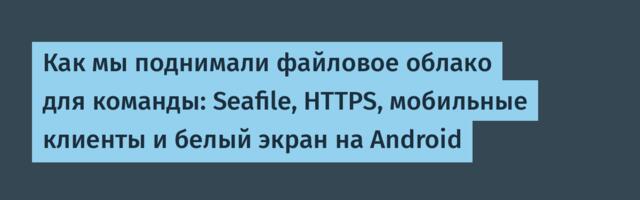 Как мы поднимали файловое облако для команды: Seafile, HTTPS, мобильные клиенты и белый экран на Android