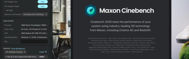 Cinebench 2026 out and ready to hammer CPUs and graphics cards six times as hard — updated benchmark includes an SMT core test