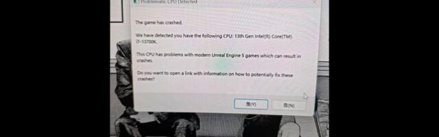Game dev adds in-game crash warning for 13th and 14th Gen Intel CPUs — link provides affected owners instructions to mitigate crashes