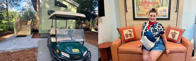 I visited Disney World's high-end campsite. Each one-bedroom cabin sleeps up to 6 adults, and golf carts are everywhere.