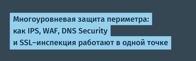 Многоуровневая защита периметра: как IPS, WAF, DNS Security и SSL-инспекция работают в одной точке
