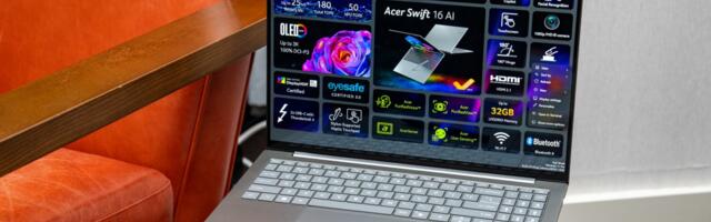 This Acer laptop has a massive haptic trackpad with stylus support