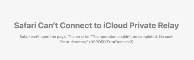 iCloud Private Relay Experiencing Outage