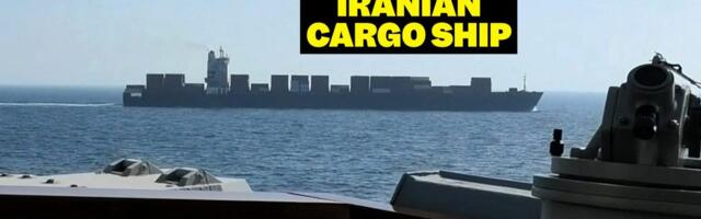 US Navy destroyer fires on Iranian cargo ship attempting to breach blockade
