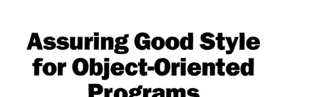 [Перевод] Карл Либерхер, Иэн Холланд «Обеспечение хорошего стиля объектно-ориентированных программ»