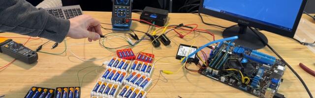 Enthusiast runs desktop PC off 56 AA batteries — Intel computer lasts less than 5 minutes while playing Minesweeper