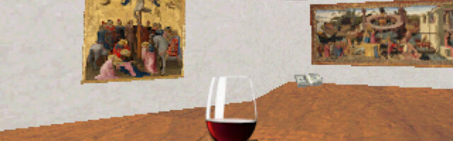 Doom marine crashes art gallery, politely sips wine