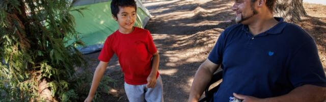 At just 7 years old, he lives in a tent in a San Jose homeless encampment and wishes he had a microwave and a shower