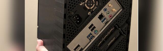 DIY 3D-printed Steam Machine-a-like uses diagonal mobo mounting — parts include a Mini ITX motherboard, RTX 5060, and a flex ATX PSU