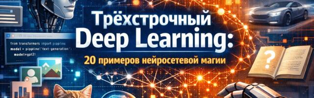 Трёхстрочный Deep Learning: 20 примеров нейросетевой магии