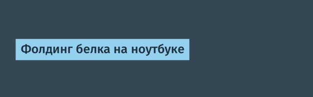 Фолдинг белка на ноутбуке