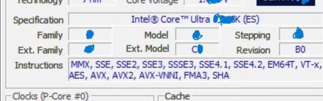 Core Ultra K prototype appears on CPU-Z, uses Intel 4 process node and hits 5 GHz, lacks AVX-512 support