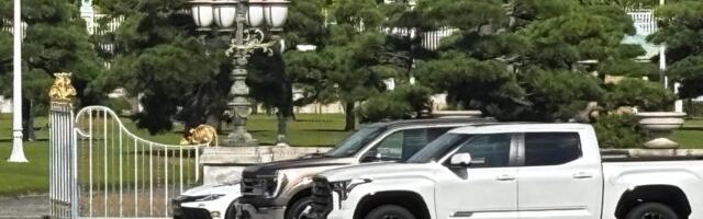 Japan welcomed Trump by turning the grounds of a palace into a car show featuring a Ford F-150 pickup truck Japan welcomed Trump by turning the grounds of a palace into a car show featuring a Ford F-150 pickup truck