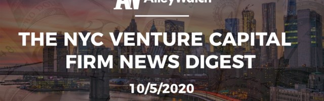 The NYC Venture Capital Firm News Digest: 10/5/2020