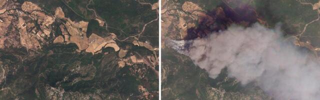 Before-and-after satellite images show the staggering toll of France's worst wildfire season on record