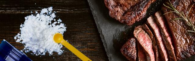 A single 5-gram scoop of creatine carries roughly the same amount as 1.5 kilograms of raw beef — a quantity almost nobody could eat at dinner, which explains why even committed meat-eaters lean on their own organs