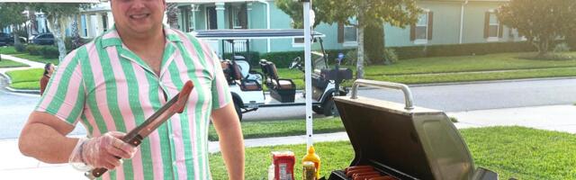 My family hands out candy — and hot dogs — for Halloween. This year, my husband plans to grill 200 for trick-or-treaters. My family hands out candy — and hot dogs — for Halloween. This year, my husband plans to grill 200 for trick-or-treaters.