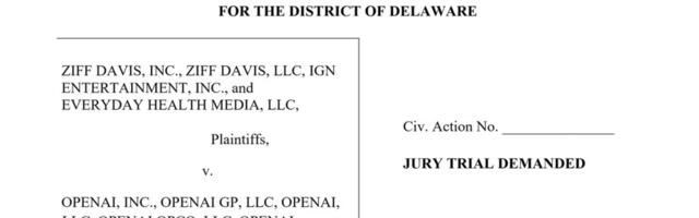 Ziff Davis and IGN sue OpenAI for copyright infringement