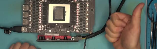 Dead RTX 5090 with a cracked PCB gets urgent surgery from repair wizard  — tech casually reballs the core, replaces a memory chip twice, and runs more wires across its traces than the NSA
