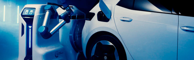VW shows its mobile EV charging robot in action