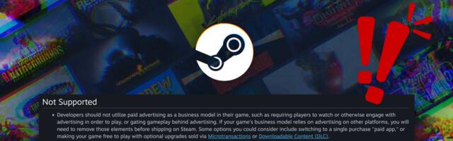 Valve bans all Steam games that force players to watch advertisements