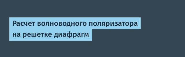 Расчет волноводного поляризатора на решетке диафрагм