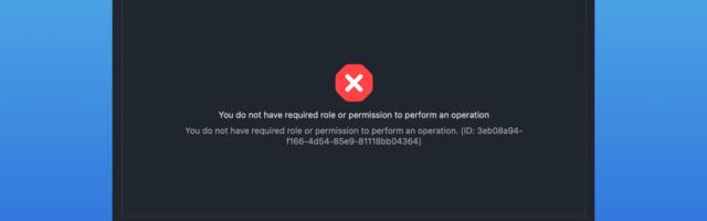 Решение ошибки You do not have required role or permission to perform an operation