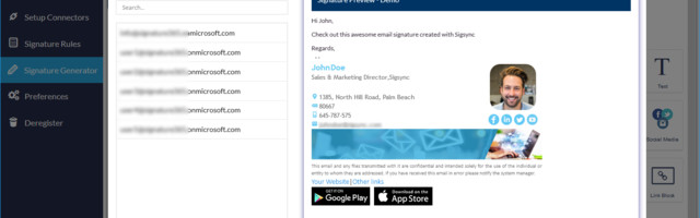 Quick and easy to use Company-wide Email Signatures ‎