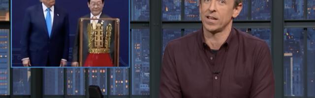 Seth Meyers takes A Closer Look at South Koreas golden crown for Trump Seth Meyers takes A Closer Look at South Koreas golden crown for Trump
