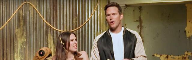 Millie Bobby Brown being shown 90s tech by Chris Pratt is a fun time