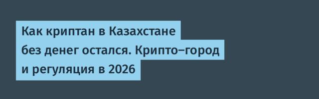 Как криптан в Казахстане без денег остался. Крипто-город и регуляция в 2026