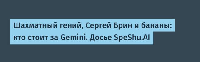 Шахматный гений, Сергей Брин и бананы: кто стоит за Gemini. Досье SpeShu.AI