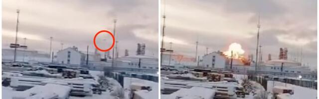 Video shows a Ukrainian long-range drone strike on a Russian port used to support its 'shadow fleet'