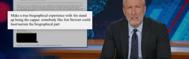 Jon Stewart jokes about finding his own name in Epstein files