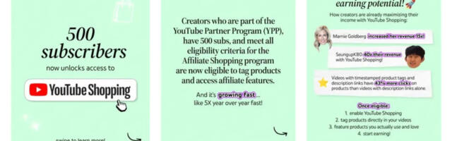 YouTube is bringing affiliate shopping features to more creators
