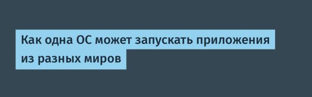 Как одна OC может запускать приложения из разных миров