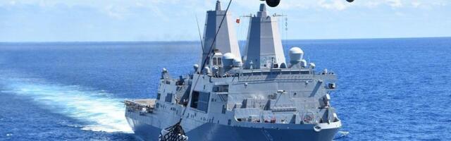 Crews have been fighting flames aboard USS New Orleans, a US Navy amphibious warship that caught fire in Japan