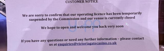 Victoria Gate Casino Leeds license suspended over money laundering concerns
