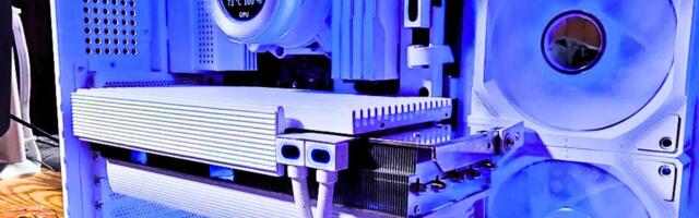 100W car amplifier hacked into a custom RTX 3080 heatsink — custom mod slashes GPU temps by 10°C and looks absolutely stunning