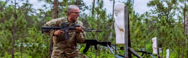 US Army Ranger School soldiers are fixing bayonets as they train for brutal future fights