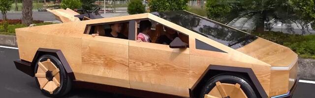 Fully Functional Wooden Tesla Cybertruck Built In 100 Days