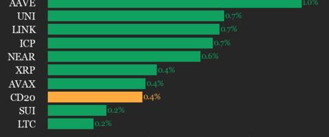 CoinDesk 20 Performance Update: Bitcoin (BTC) Rises 1%, Leading Index Higher