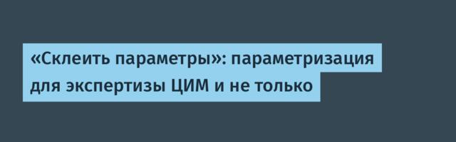 «Склеить параметры»: параметризация для экспертизы ЦИМ и не только