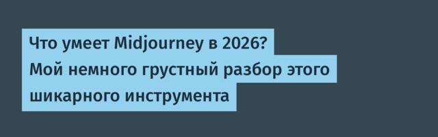 Что умеет Midjourney в 2026? Мой немного грустный разбор этого шикарного инструмента