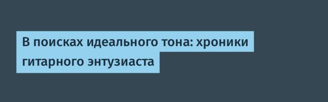 В поисках идеального тона: хроники гитарного энтузиаста