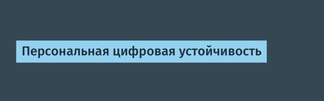 Персональная цифровая устойчивость